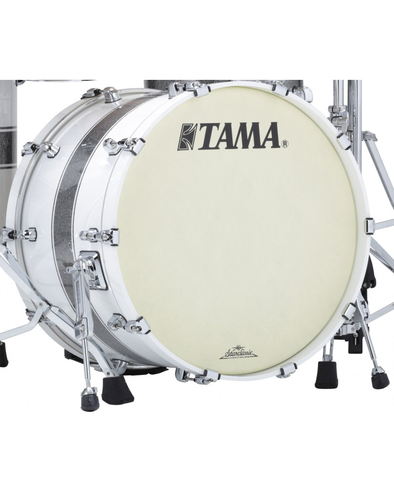 Tama MAB1814M-SSR Starclassic Maple Lacquer Bass Drum 18 - Silver Snow Racing Stripe