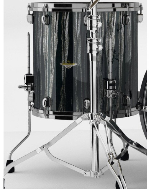 Tama MAF1414BN-BCS Starclassic Maple Lacquer Floor Tom 14 - Black Clouds & Silver Linings