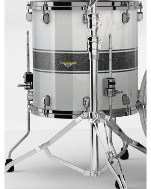 Tama MAF1414BN-SSR Starclassic Maple Lacquer Floor Tom 14 - Silver Snow Racing Stripe