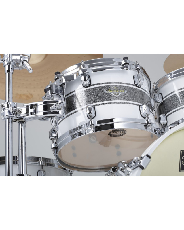 Tama MAT1007-SSR Starclassic Maple Lacquer Rack Tom 10 - Silver Snow Racing Stripe