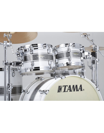 Tama MAT1009-SSR Starclassic Maple Lacquer Rack Tom 10 - Silver Snow Racing Stripe