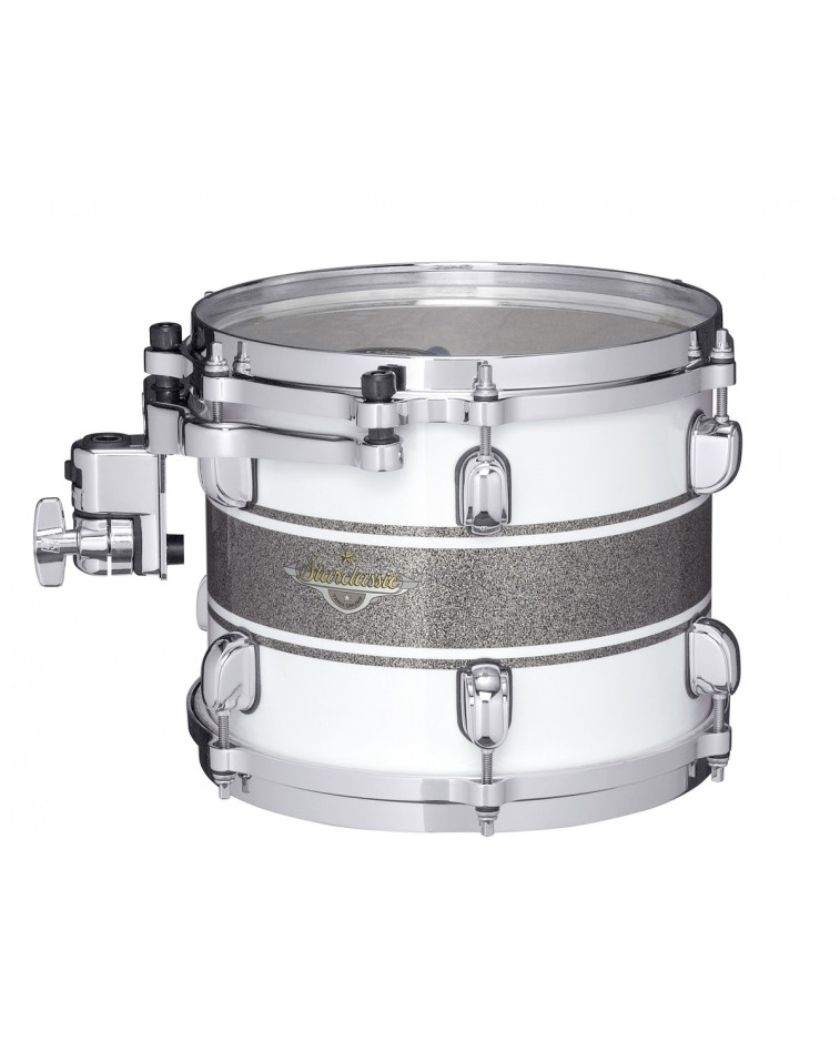 Tama MAT1208-SSR Starclassic Maple Lacquer Rack Tom 12 - Silver Snow Racing Stripe