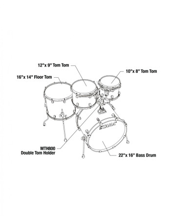 Tama MBS42S-SKA Starclassic Performer Shell Kit 4 pcs - Sky Blue Aurora/Chrome HW