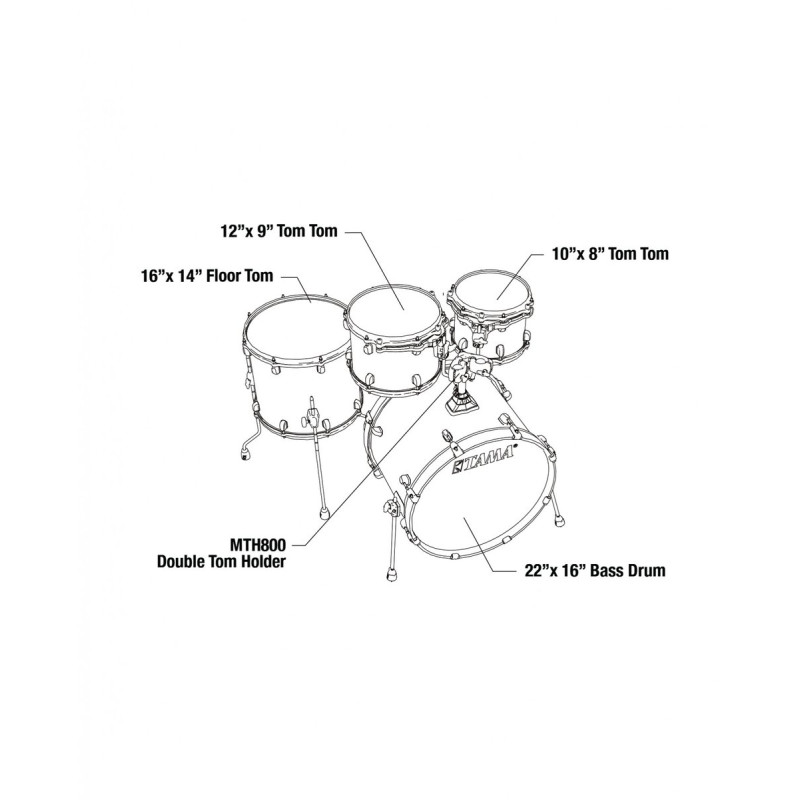 Tama MBS42S-SKA Starclassic Performer Shell Kit 4 pcs - Sky Blue Aurora/Chrome HW