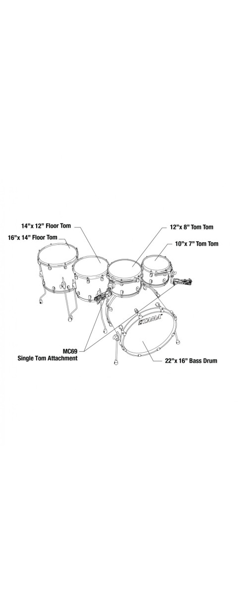 Tama MBS52RZS-PBK Starclassic Performer Shell Kit 5 pcs - Piano Black/Chrome HW