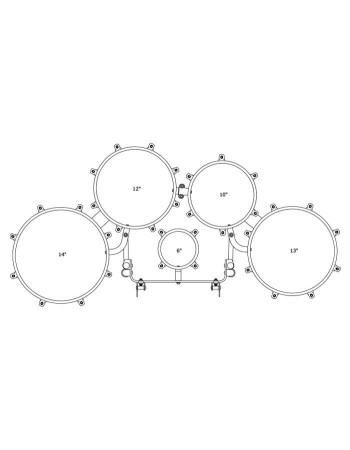 Tama MD60234L-TBF Fieldstar Rudiment Marching Tenor Drum large quint (Corps-Depth) 6
