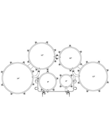 Tama MD680234L-DCF Fieldstar Rudiment Marching Tenor Drum large sextet (Corps Depth) 6