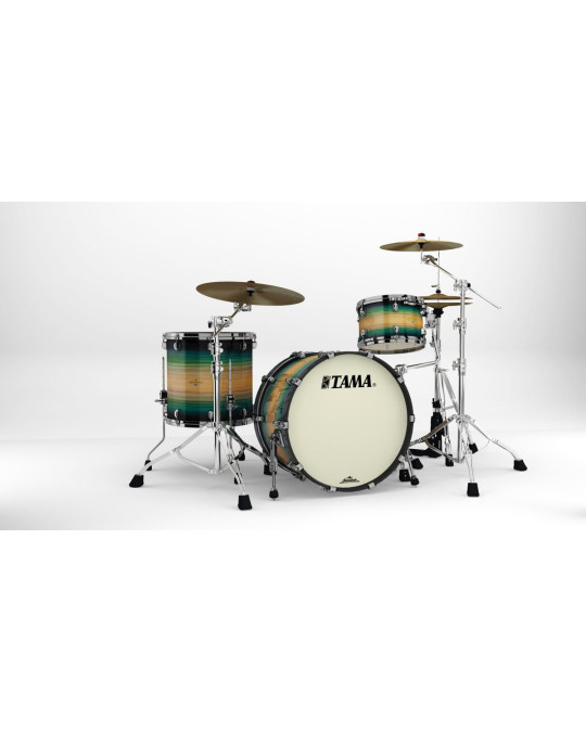 Tama ME32CZBS-LEWB Starclassic Maple Exotic Shell Kit 3 pcs - Emerald Pacific Walnut Burst/Black Nickel HW