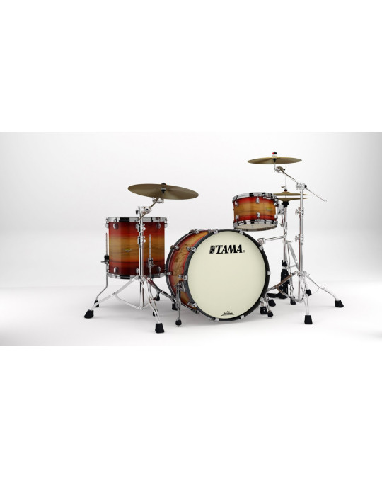 Tama ME32CZBS-LRWB Starclassic Maple Exotic Shell Kit 3 pcs - Ruby Pacific Walnut Burst/Black Nickel HW