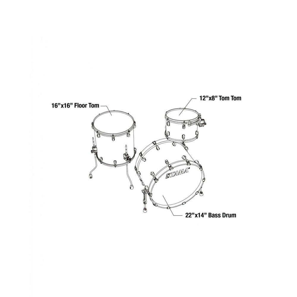 Tama ME32CZUS-LNWB Starclassic Maple Shell Kit 3 pcs - Natural Pacific Walnut Burst/Smoked Black Nickel HW