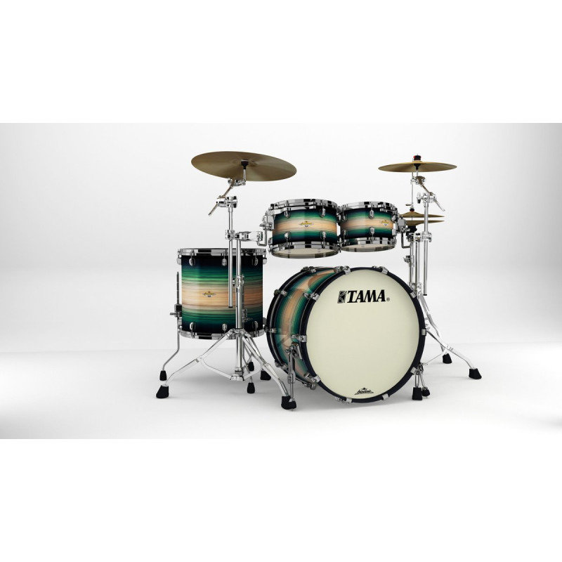 Tama ME42TZBS-LEWB Starclassic Maple Exotic Shell Kit 4 pcs - Emerald Pacific Walnut Burst/Black Nickel HW