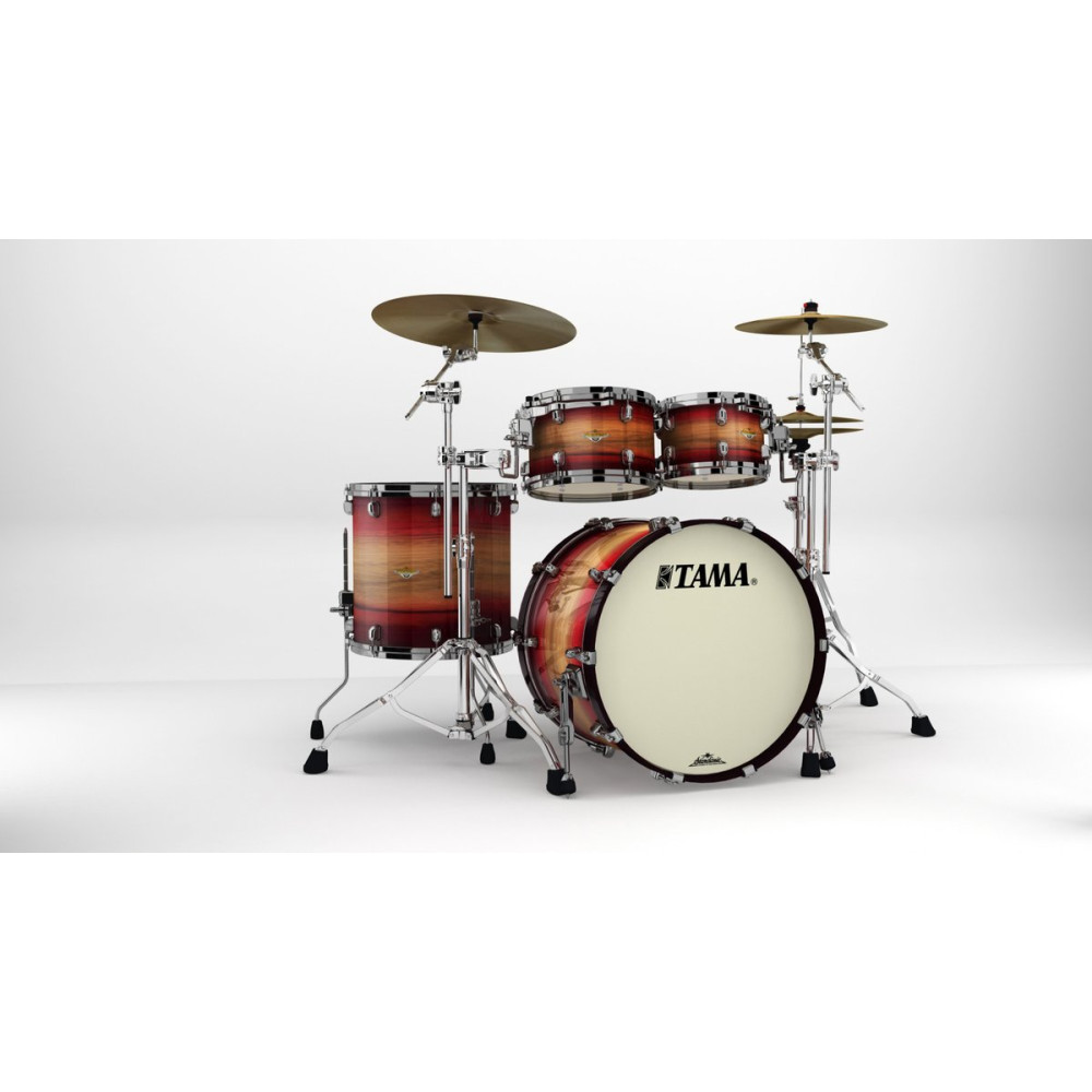 Tama ME42TZBS-LRWB Starclassic Maple Exotic Shell Kit 4 pcs - Ruby Pacific Walnut Burst/Black Nickel HW