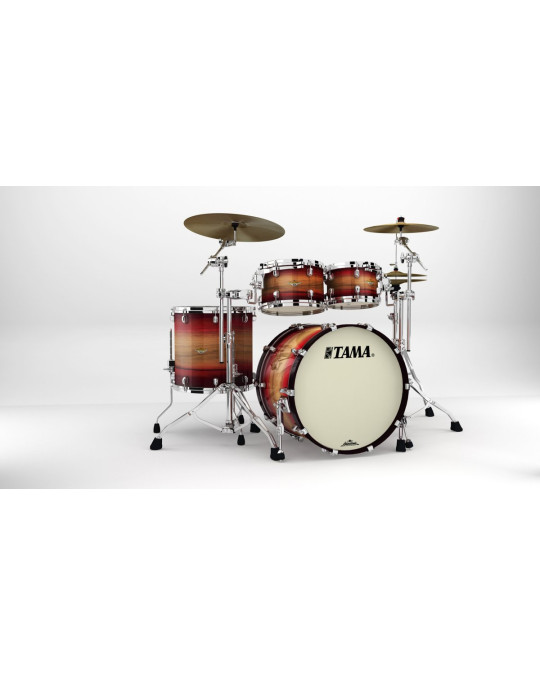 Tama ME42TZS-LRWB Starclassic Maple Exotic Shell Kit 4 pcs - Ruby Pacific Walnut Burst/Chrome HW