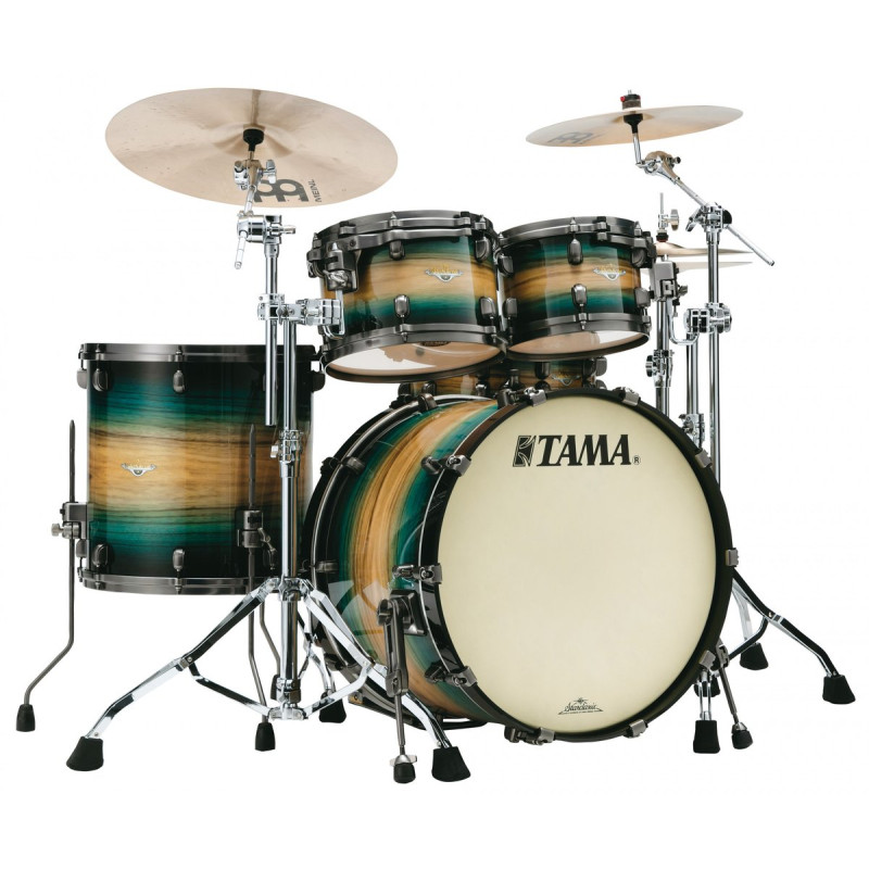 Tama ME42TZUS-LEWB Starclassic Maple Exotic Shell Kit 4 pcs - Emerald Pacific Walnut Burst/Smoked Black Nickel HW