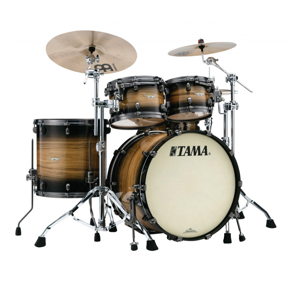 Tama ME42TZUS-LNWB Starclassic Maple Exotic Shell Kit 4 pcs - Natural Pacific Walnut Burst/Smoked Black Nickel HW