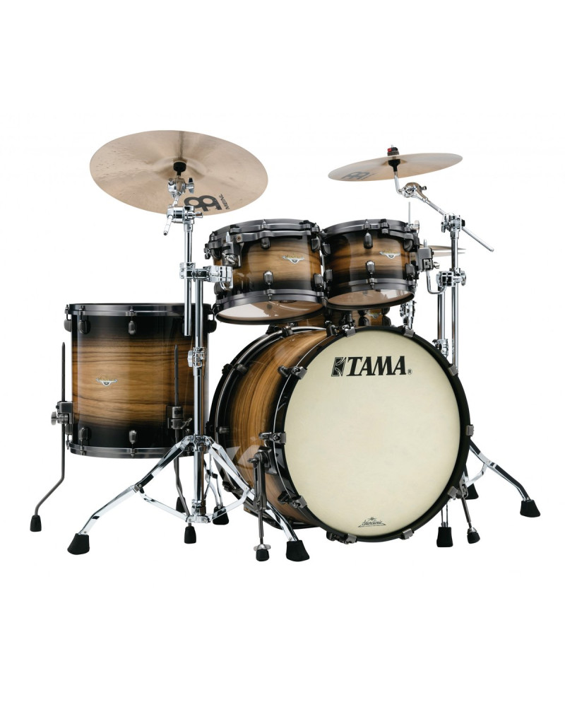 Tama ME42TZUS-LNWB Starclassic Maple Exotic Shell Kit 4 pcs - Natural Pacific Walnut Burst/Smoked Black Nickel HW