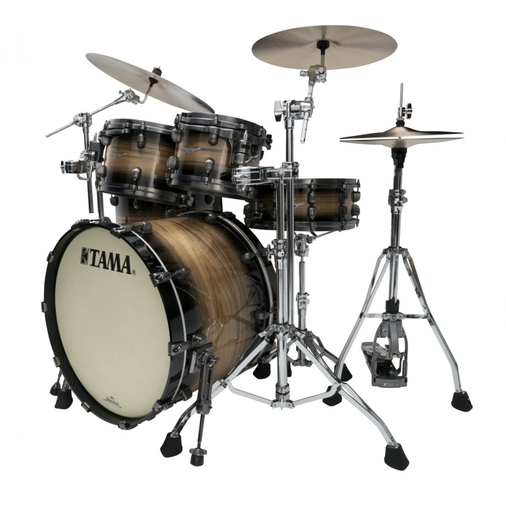 Tama ME42TZUS-LNWB Starclassic Maple Exotic Shell Kit 4 pcs - Natural Pacific Walnut Burst/Smoked Black Nickel HW