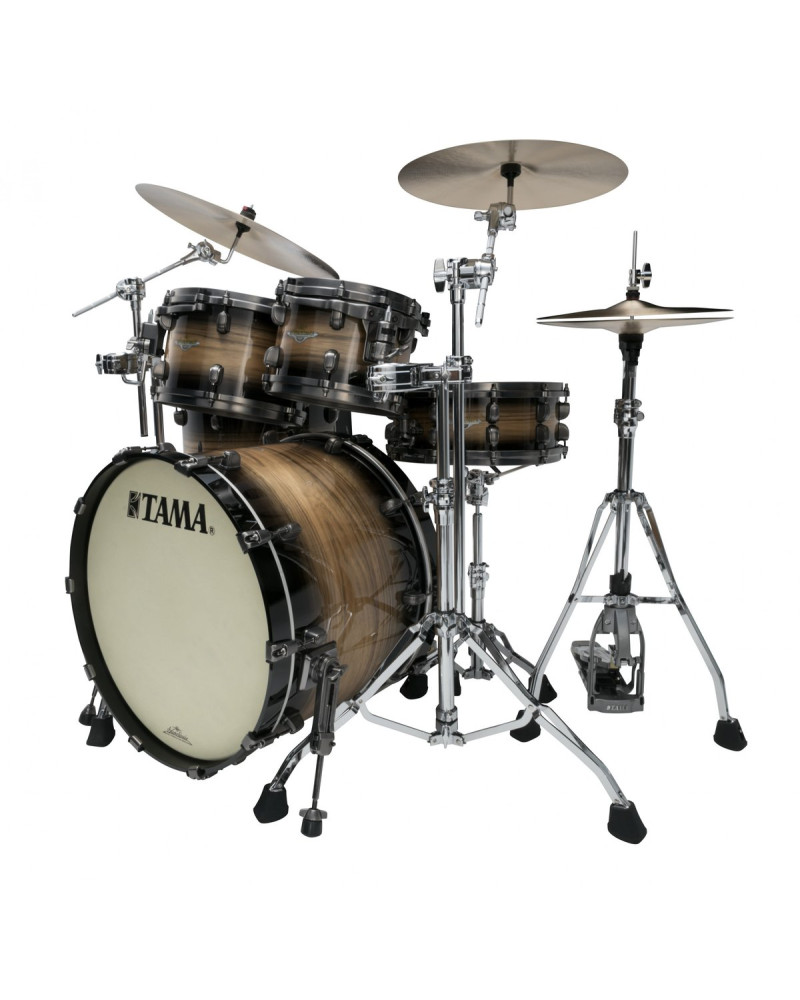 Tama ME42TZUS-LNWB Starclassic Maple Exotic Shell Kit 4 pcs - Natural Pacific Walnut Burst/Smoked Black Nickel HW