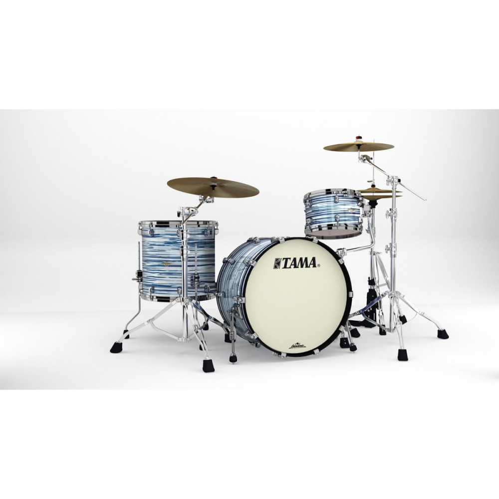 Tama MR32CZBNS-BWO Starclassic Maple Duracover Wrap Shell Kit 3 pcs - Blue & White Oyster/Black Nickel HW