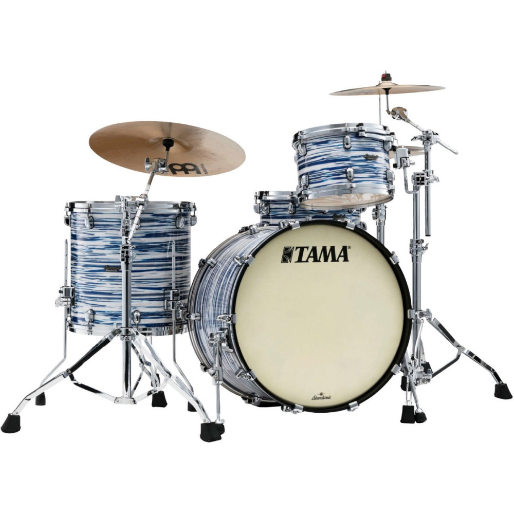 Tama MR32CZS-BWO Starclassic Maple Duracover Wrap Shell Kit 3pcs - Blue & White Oyster /Chrome HW
