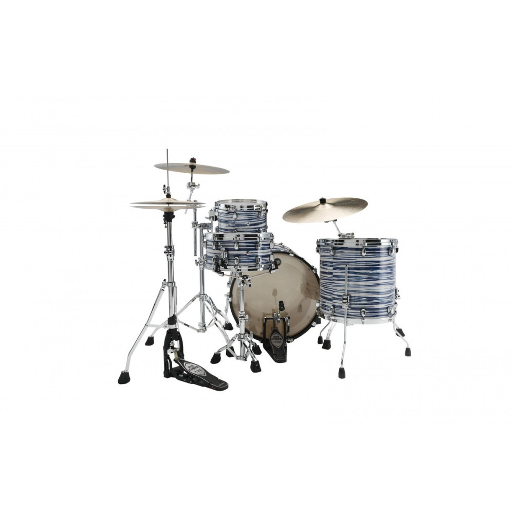 Tama MR32CZS-BWO Starclassic Maple Duracover Wrap Shell Kit 3pcs - Blue & White Oyster /Chrome HW