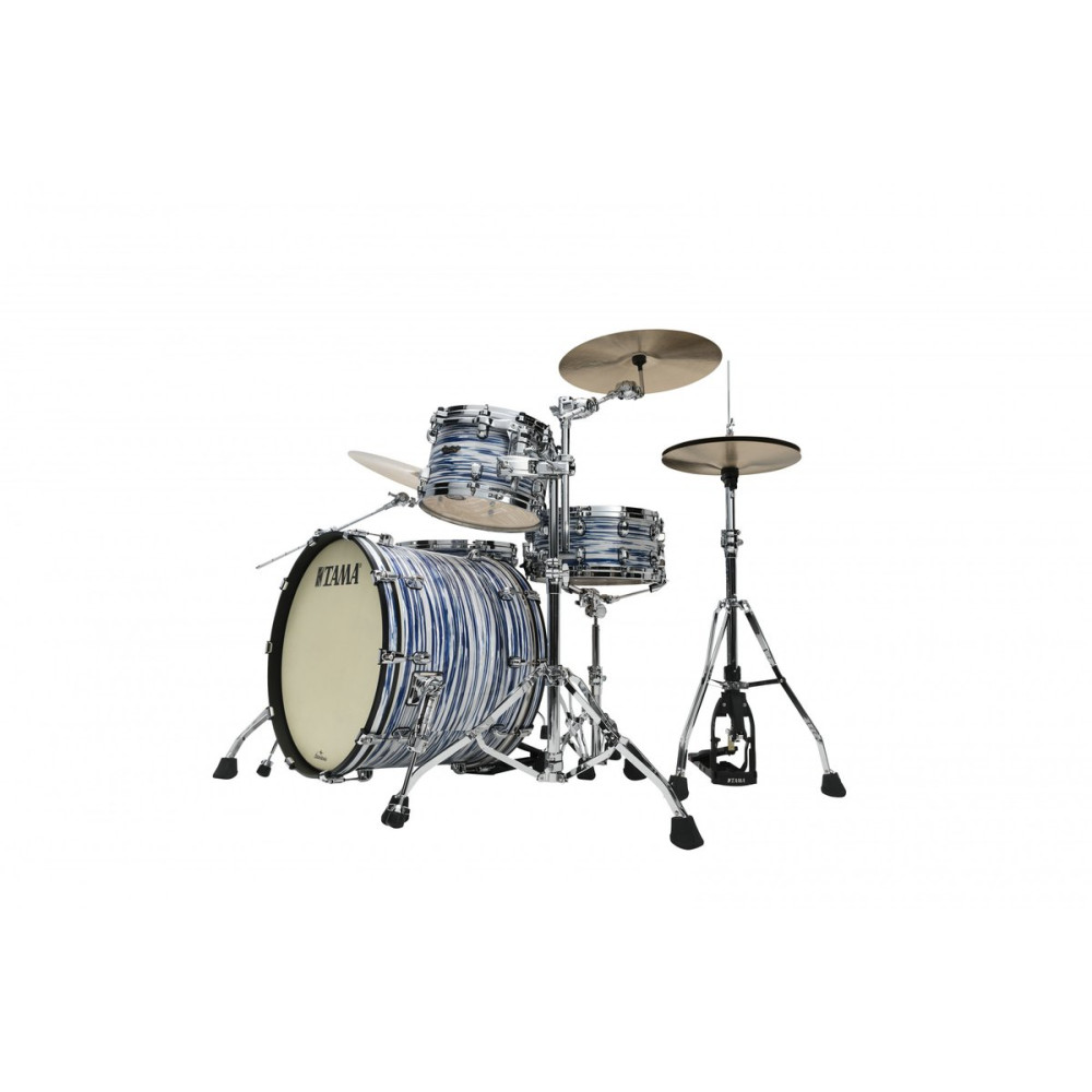 Tama MR32CZS-BWO Starclassic Maple Duracover Wrap Shell Kit 3pcs - Blue & White Oyster /Chrome HW