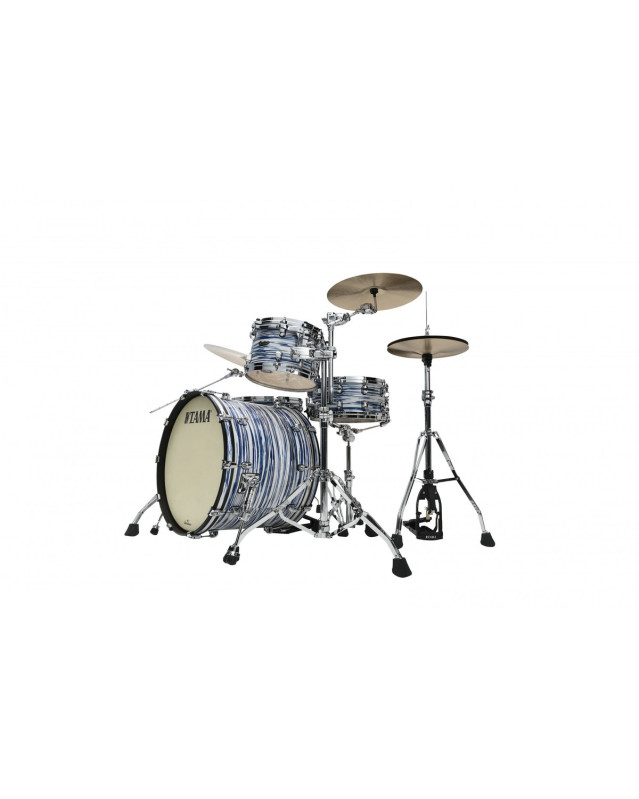 Tama MR32CZS-BWO Starclassic Maple Duracover Wrap Shell Kit 3pcs - Blue & White Oyster /Chrome HW