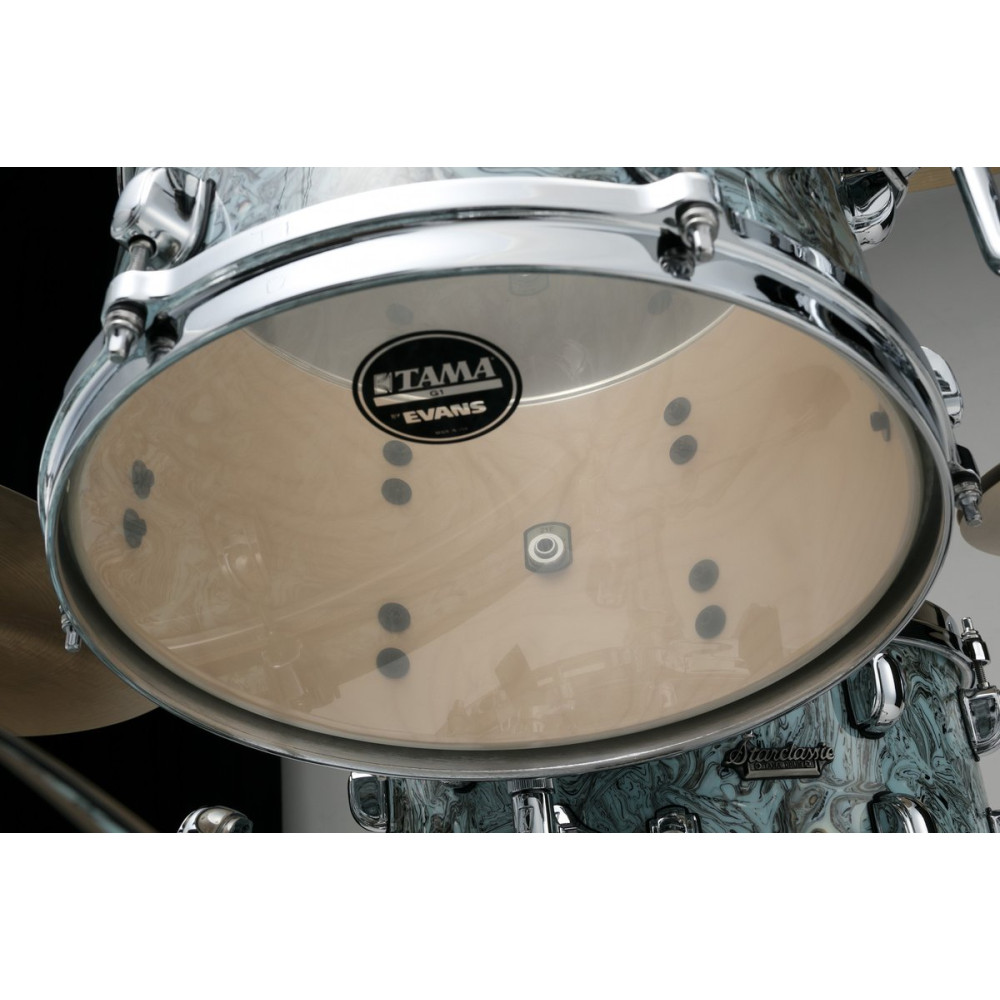 Tama MR32CZS-SLW Starclassic Maple Duracover Wrap Shell Kit 3 pcs - Sky Blue Swirl/Chrome HW