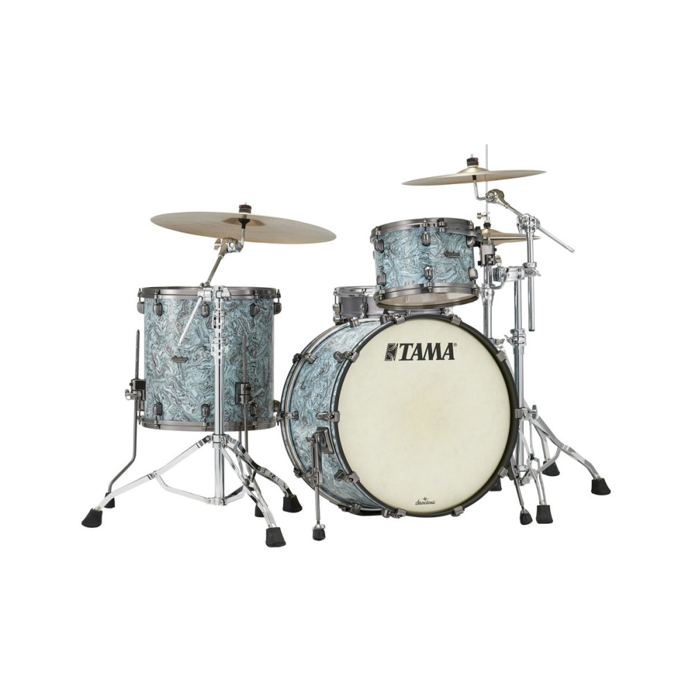 Tama MR32CZUS-SLW Starclassic Maple Duracover Wrap Shell Kit 3 pcs - Sky Blue Swirl/Smoked Black Nickel HW