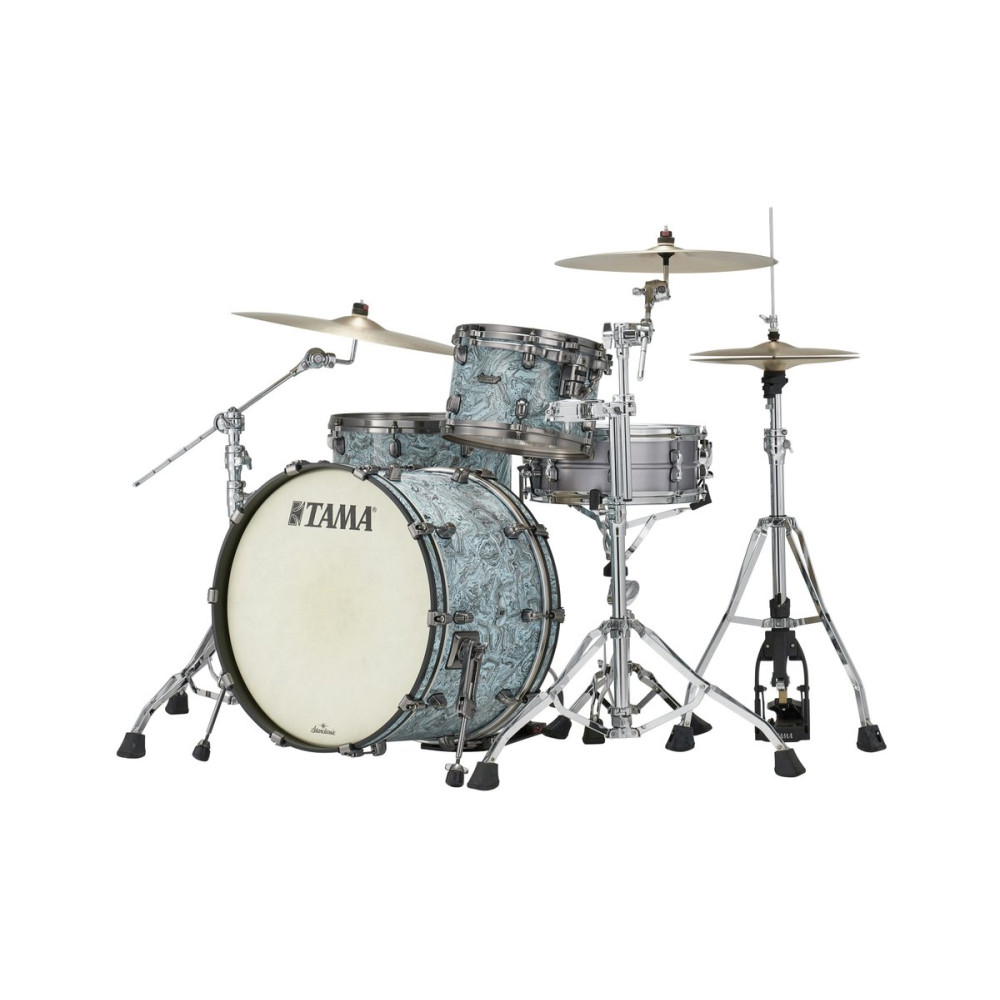 Tama MR32CZUS-SLW Starclassic Maple Duracover Wrap Shell Kit 3 pcs - Sky Blue Swirl/Smoked Black Nickel HW