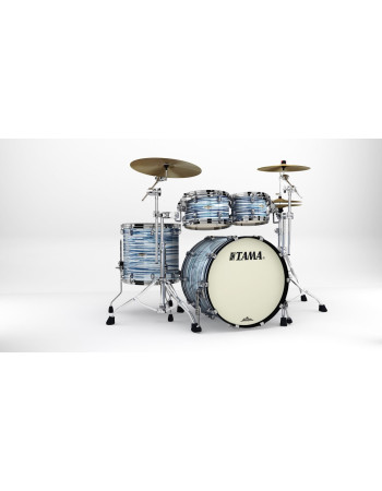 Tama MR42TZBNS-BWO Starclassic Maple Duracover Wrap Shell Kit 4 pcs - Blue & White Oyster/Black Nickel HW