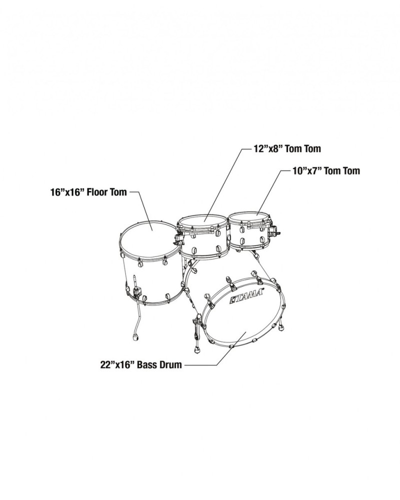 Tama MR42TZBNS-BWO Starclassic Maple Duracover Wrap Shell Kit 4 pcs - Blue & White Oyster/Black Nickel HW