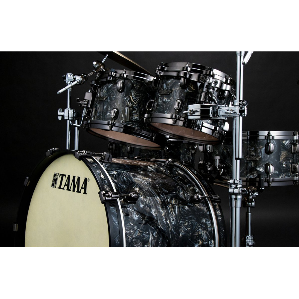 Tama MR42TZBNS-CCL Starclassic Maple Duracover Wrap Shell Kit 4 pcs - Charcoal Swirl/Black Nickel HW