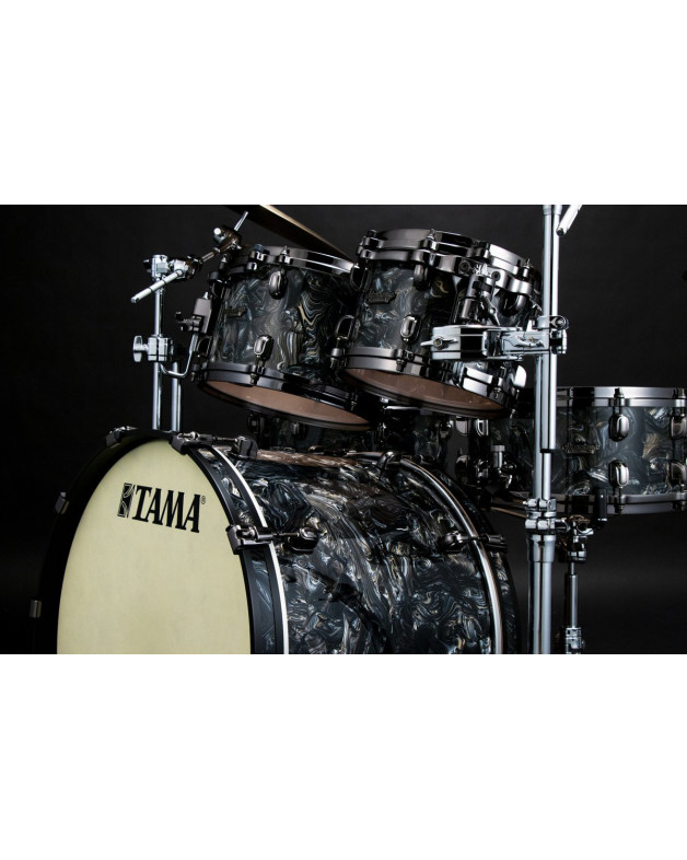 Tama MR42TZBNS-CCL Starclassic Maple Duracover Wrap Shell Kit 4 pcs - Charcoal Swirl/Black Nickel HW
