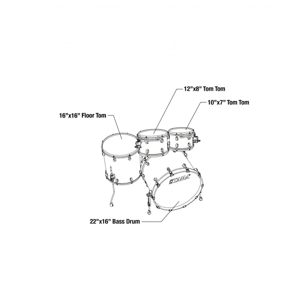 Tama MR42TZBNS-CCL Starclassic Maple Duracover Wrap Shell Kit 4 pcs - Charcoal Swirl/Black Nickel HW