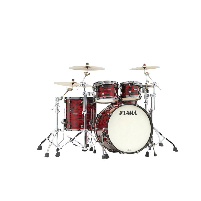 Tama MR42TZBNS-ROY Starclassic Maple Duracover Wrap Shell Kit 4 pcs - Red Oyster/Black Nickel HW