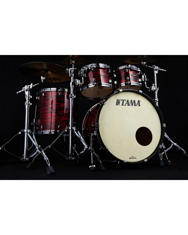 Tama MR42TZBNS-ROY Starclassic Maple Duracover Wrap Shell Kit 4 pcs - Red Oyster/Black Nickel HW