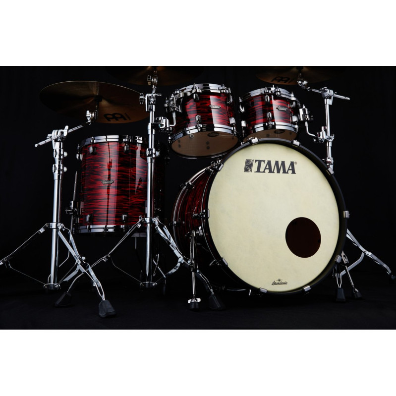 Tama MR42TZBNS-ROY Starclassic Maple Duracover Wrap Shell Kit 4 pcs - Red Oyster/Black Nickel HW
