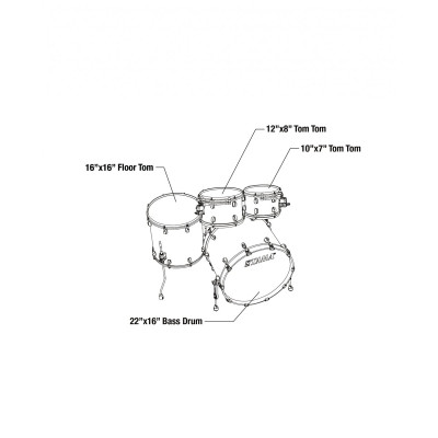 Tama MR42TZBNS-ROY Starclassic Maple Duracover Wrap Shell Kit 4 pcs - Red Oyster/Black Nickel HW