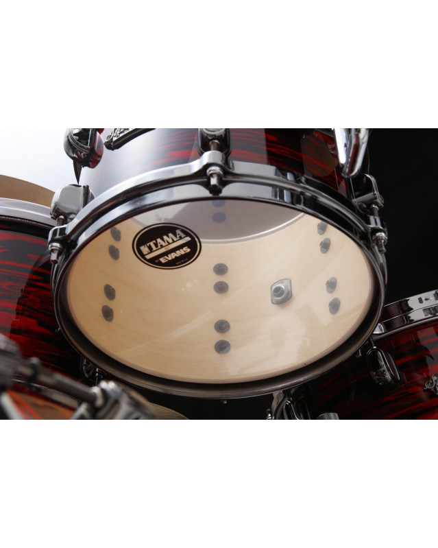 Tama MR42TZBNS-ROY Starclassic Maple Duracover Wrap Shell Kit 4 pcs - Red Oyster/Black Nickel HW