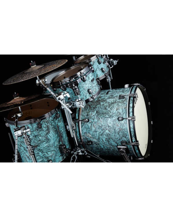 Tama MR42TZBNS-SLW Starclassic Maple Duracover Wrap Shell Kit 4 pcs - Sky Blue Swirl/Black Nickel HW