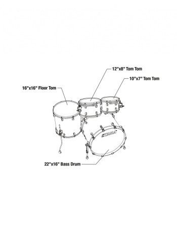 Tama MR42TZBNS-SLW Starclassic Maple Duracover Wrap Shell Kit 4 pcs - Sky Blue Swirl/Black Nickel HW