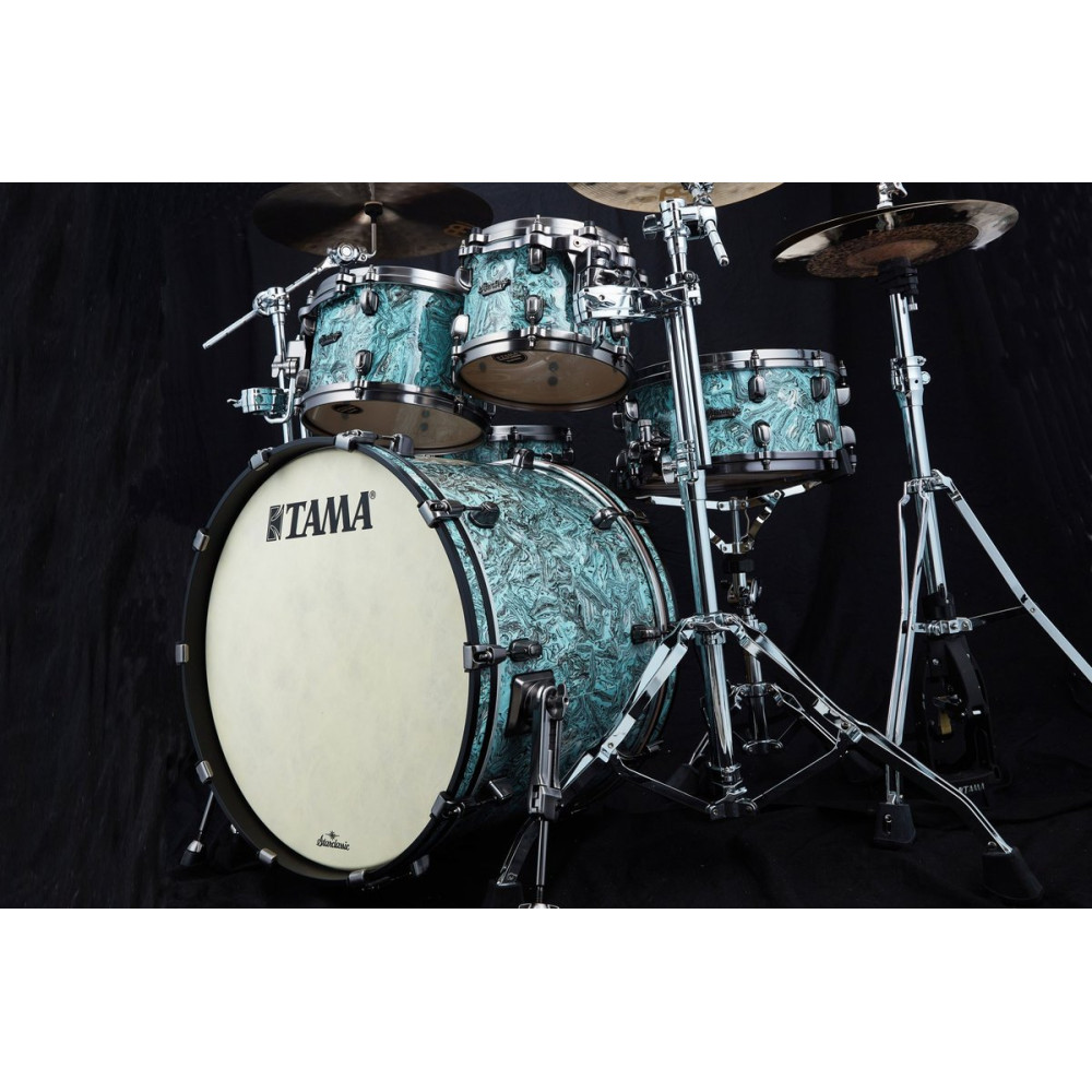 Tama MR42TZBNS-SLW Starclassic Maple Duracover Wrap Shell Kit 4 pcs - Sky Blue Swirl/Black Nickel HW