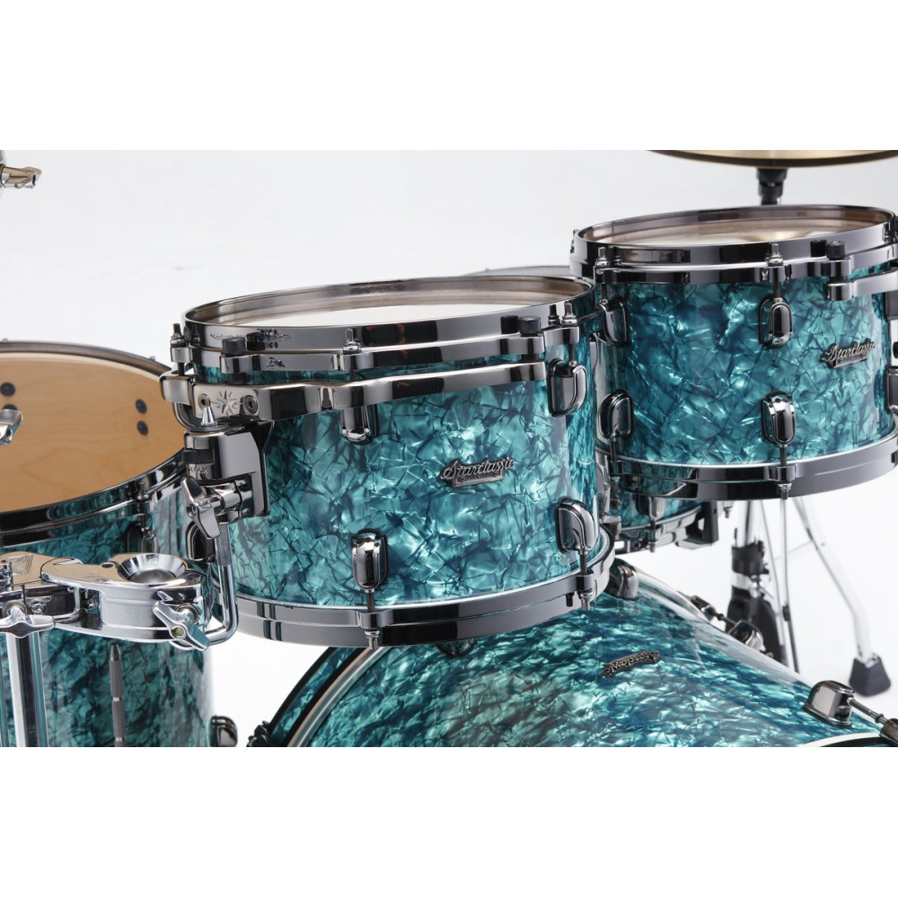Tama MR42TZBNS-TQP Starclassic Maple Duracover Wrap Shell Kit 4 pcs - Turquoise Pearl/Black Nickel HW