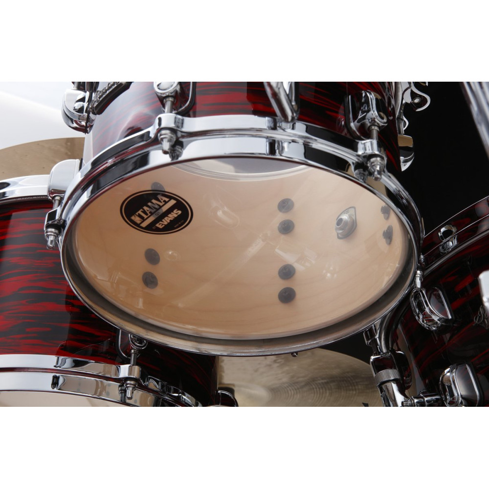 Tama MR42TZS-ROY Starclassic Maple Duracover Wrap Shell Kit 4 pcs - Red Oyster/Chrome HW