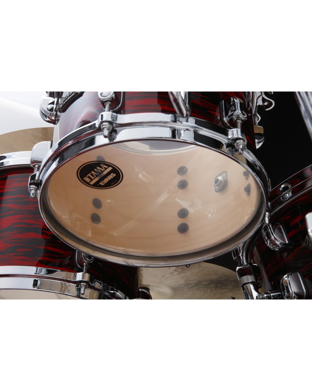 Tama MR42TZS-ROY Starclassic Maple Duracover Wrap Shell Kit 4 pcs - Red Oyster/Chrome HW