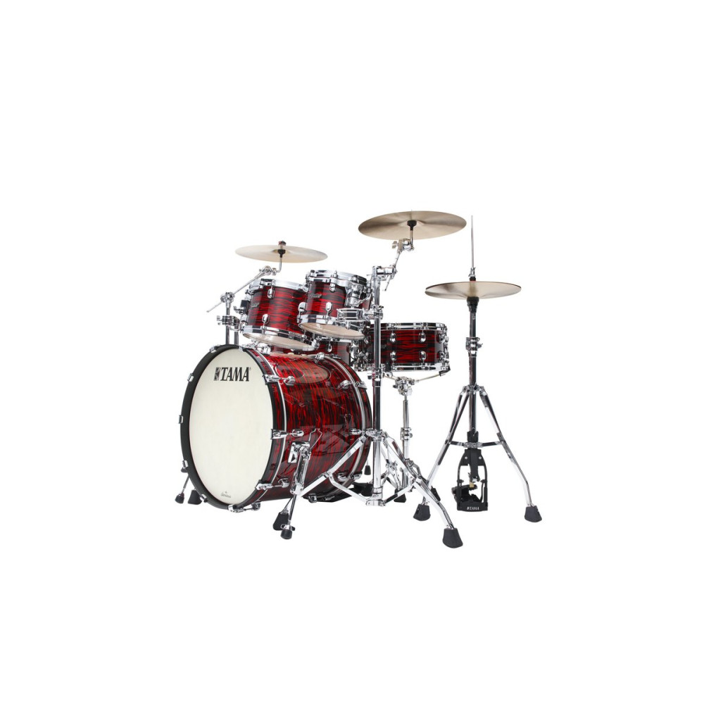 Tama MR42TZS-ROY Starclassic Maple Duracover Wrap Shell Kit 4 pcs - Red Oyster/Chrome HW