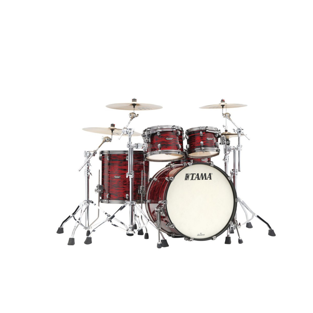 Tama MR42TZUS-ROY Starclassic Maple Duracover Wrap Shell Kit 4 pcs - Red Oyster/Smoked Black Nickel HW