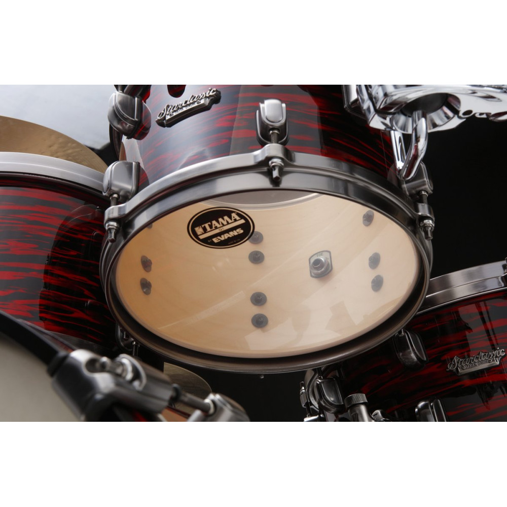 Tama MR42TZUS-ROY Starclassic Maple Duracover Wrap Shell Kit 4 pcs - Red Oyster/Smoked Black Nickel HW