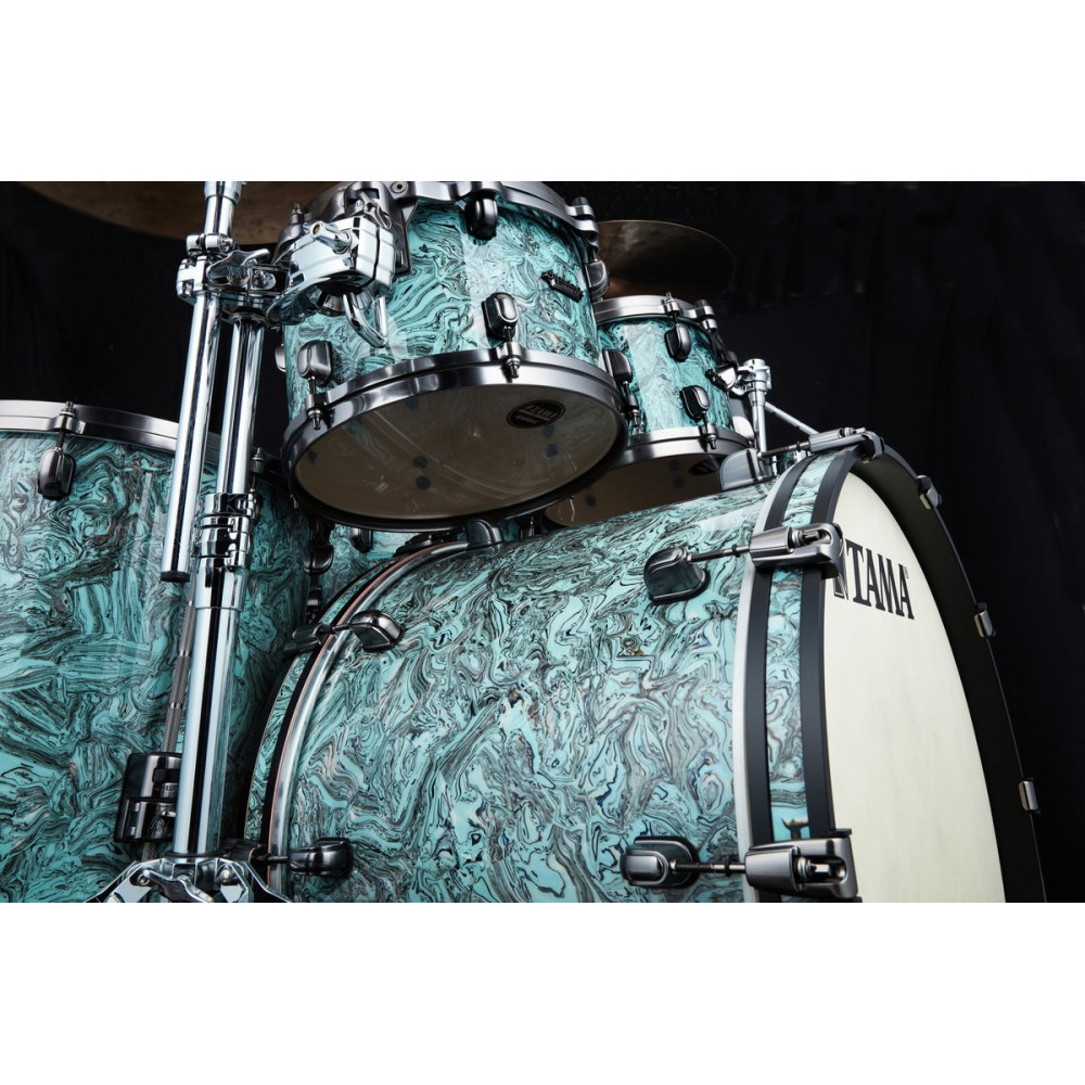 Tama MR42TZUS-SLW Starclassic Maple Duracover Wrap Shell Kit 4 pcs - Sky Blue Swirl/Smoked Black Nickel HW